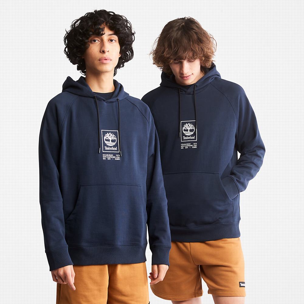 Timberland Heavyweight Logo Kapüşonlu Sweatshirt Kadın Lacivert | TR-2567V