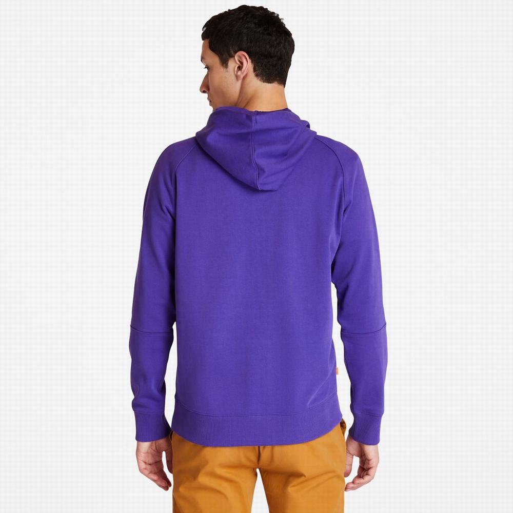 Timberland Heavyweight Logo Kapüşonlu Sweatshirt Erkek Koyu Mavi | TR-3624J