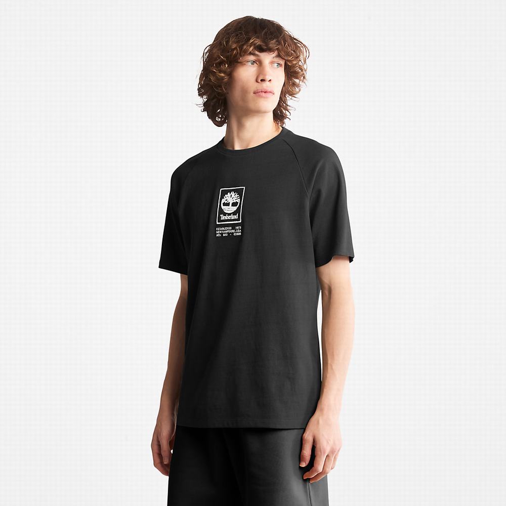 Timberland Heavyweight Logo Tişört Erkek Siyah | TR-1237Z