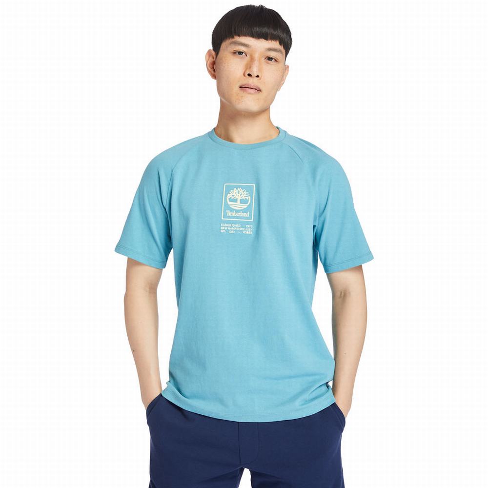 Timberland Heavyweight Logo Tişört Erkek Mavi | TR-2140L