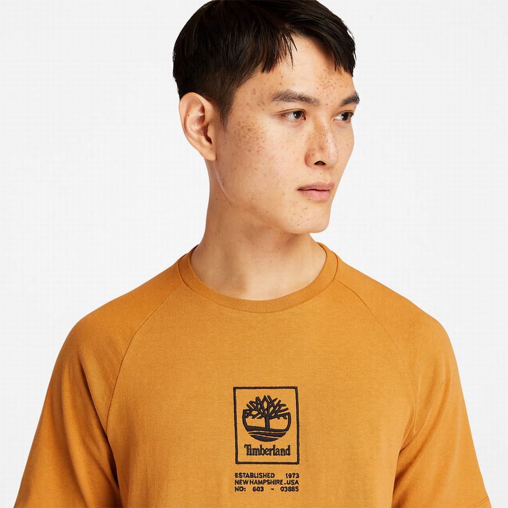 Timberland Heavyweight Logo Tişört Erkek Sarı | TR-2609J