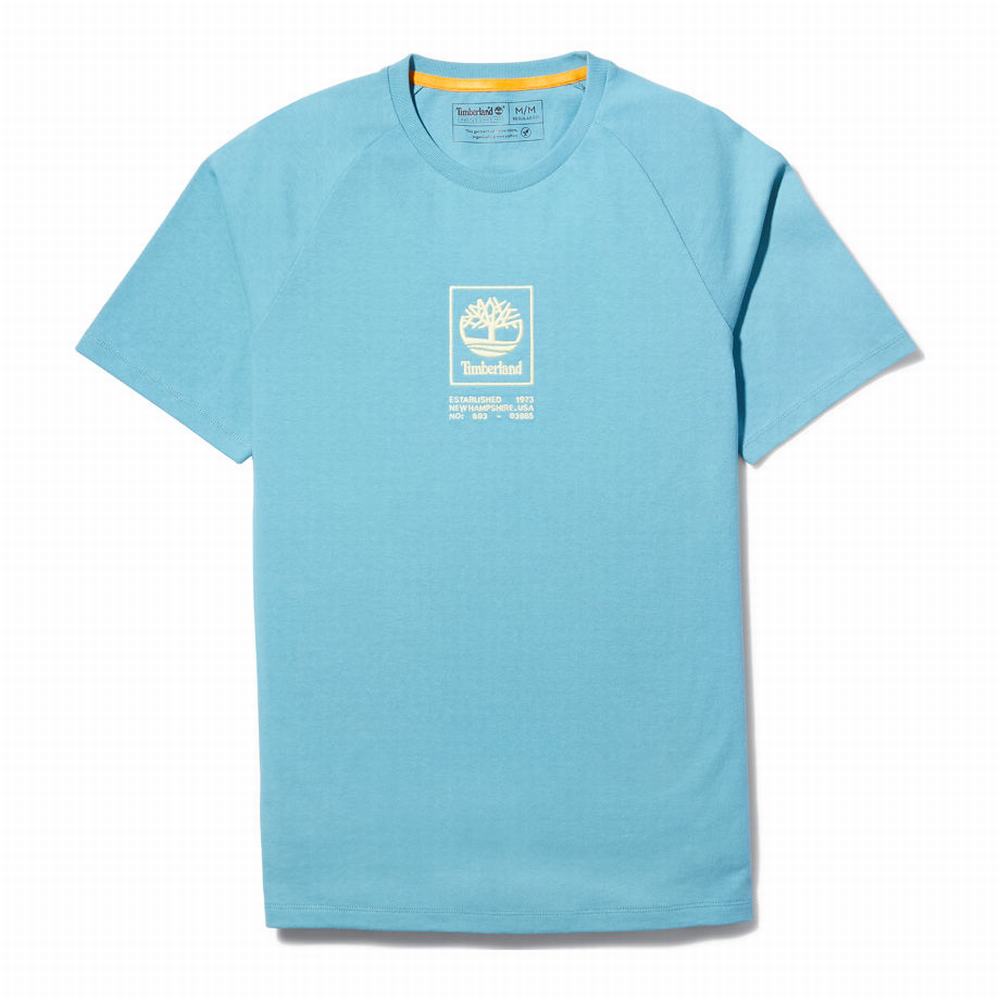 Timberland Heavyweight Logo Tişört Kadın Mavi | TR-6458S