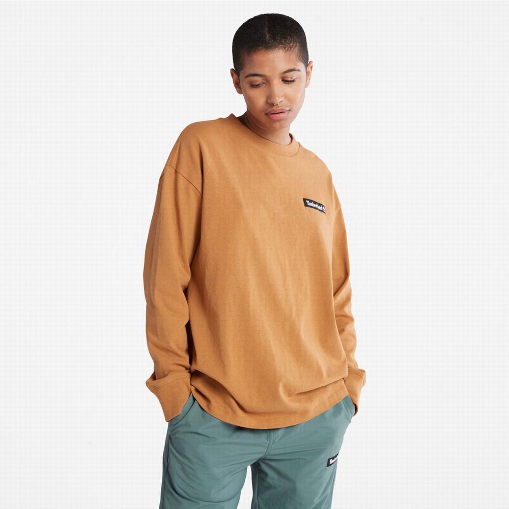 Timberland Heavyweight Long-Sleeve Tişört Kadın Kahverengi | TR-1724B