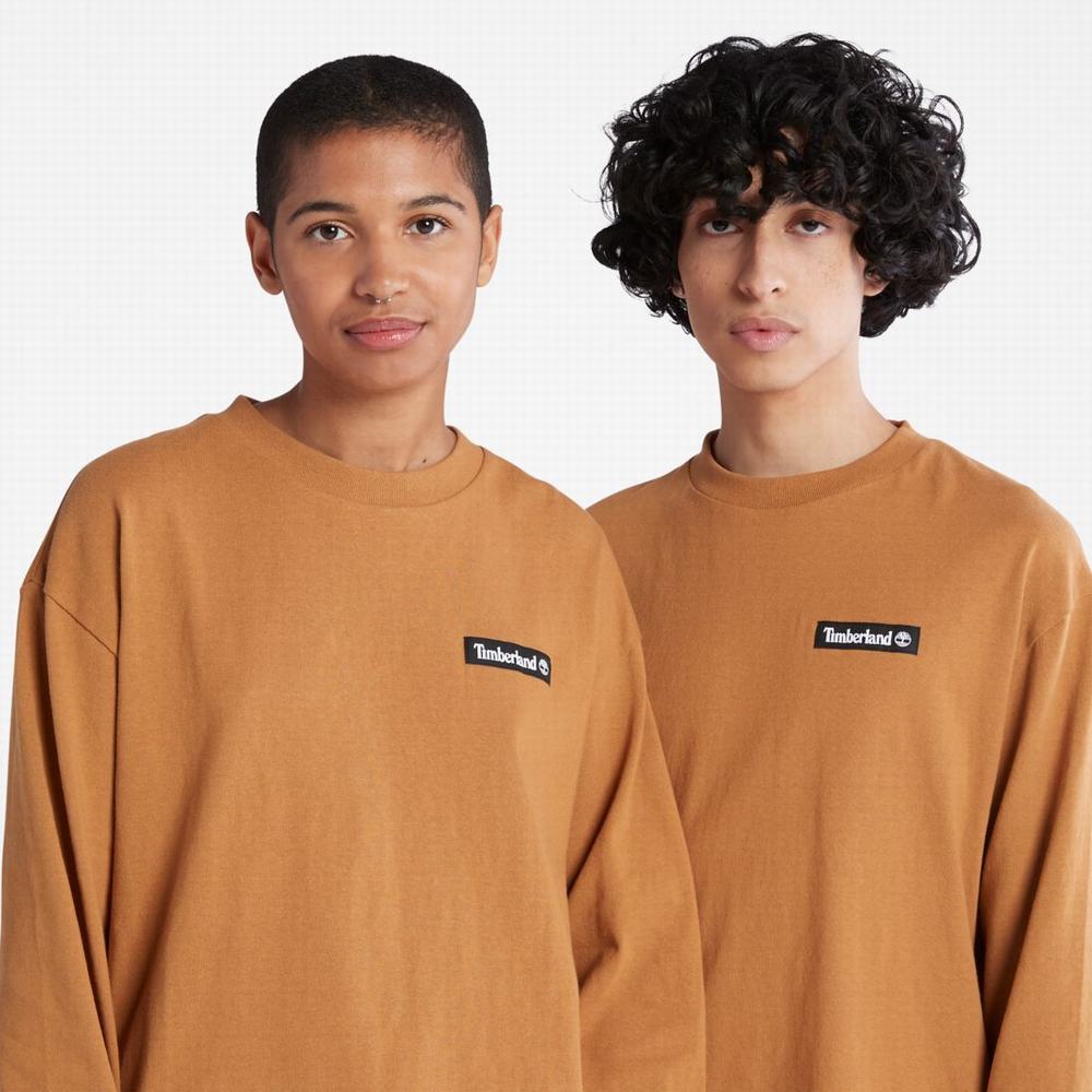 Timberland Heavyweight Long-Sleeve Tişört Kadın Kahverengi | TR-1724B