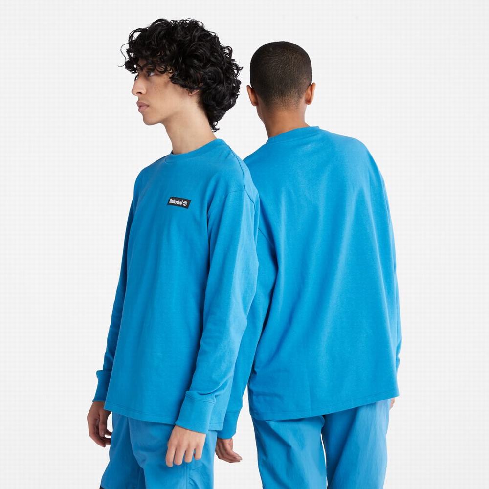 Timberland Heavyweight Long-Sleeve Tişört Kadın Açık Mavi | TR-3625C