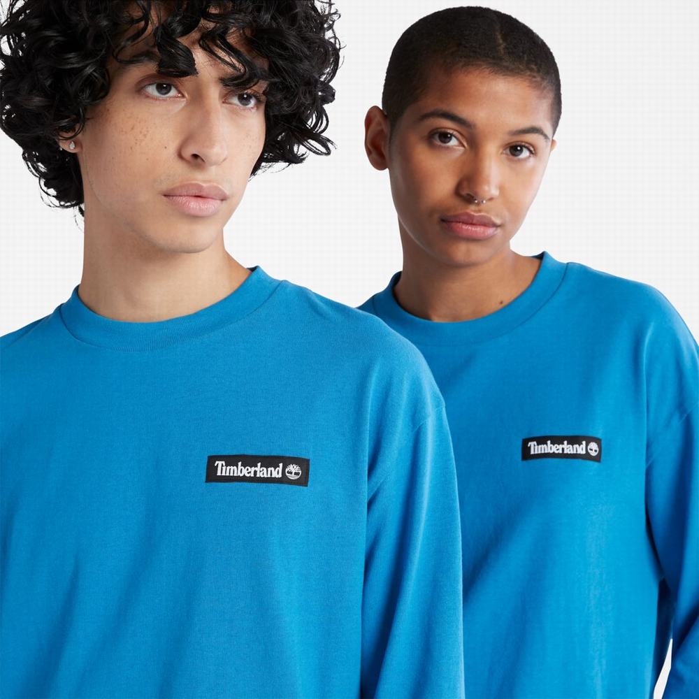 Timberland Heavyweight Long-Sleeve Tişört Kadın Açık Mavi | TR-3625C