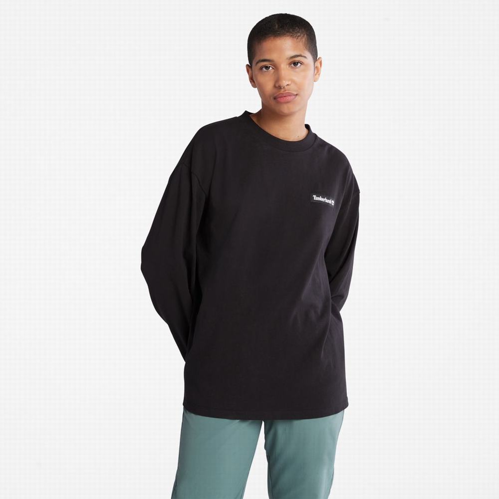 Timberland Heavyweight Long-Sleeve Tişört Kadın Siyah | TR-6451V
