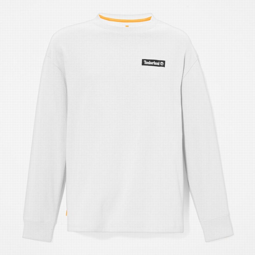 Timberland Heavyweight Long-Sleeve Tişört Erkek Beyaz | TR-6941K