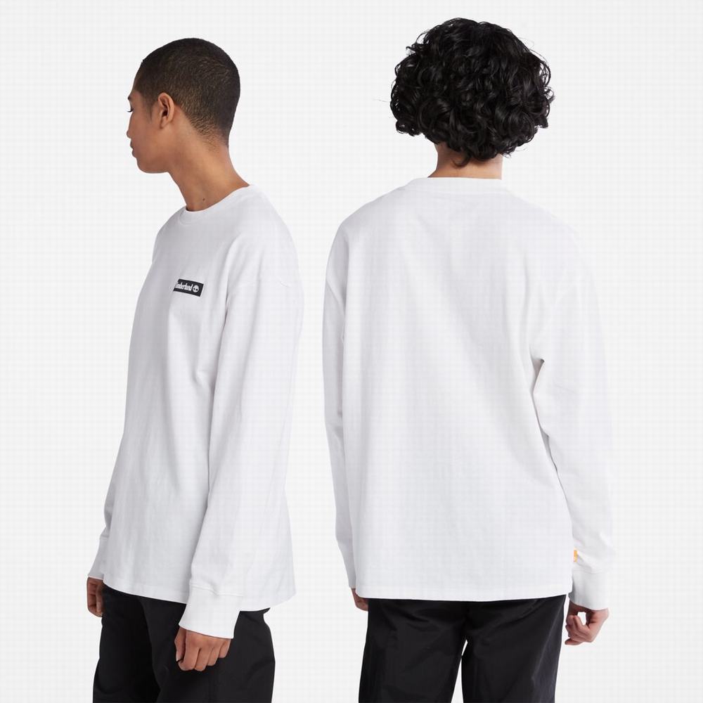 Timberland Heavyweight Long-Sleeve Tişört Erkek Beyaz | TR-6941K