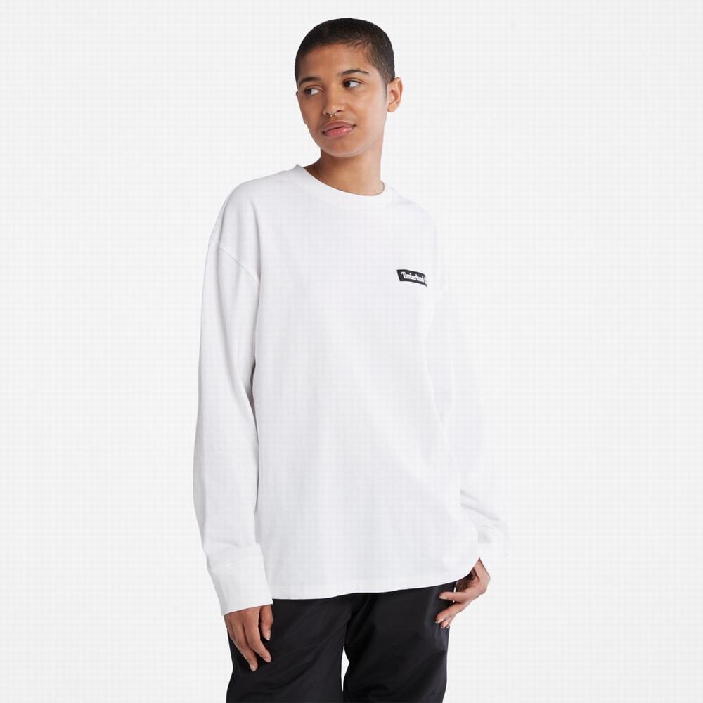 Timberland Heavyweight Long-Sleeve Tişört Erkek Beyaz | TR-6941K