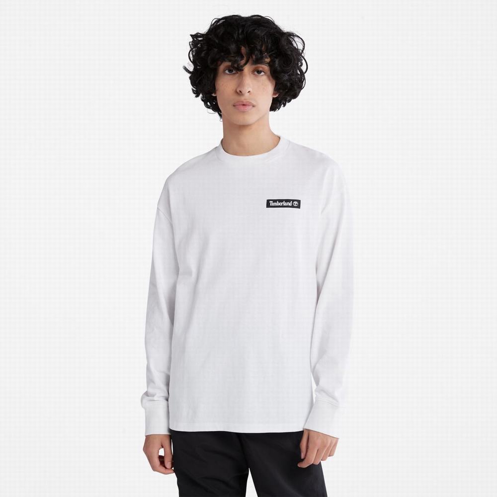 Timberland Heavyweight Long-Sleeve Tişört Erkek Beyaz | TR-6941K