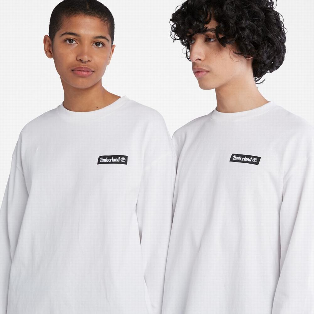 Timberland Heavyweight Long-Sleeve Tişört Erkek Beyaz | TR-6941K