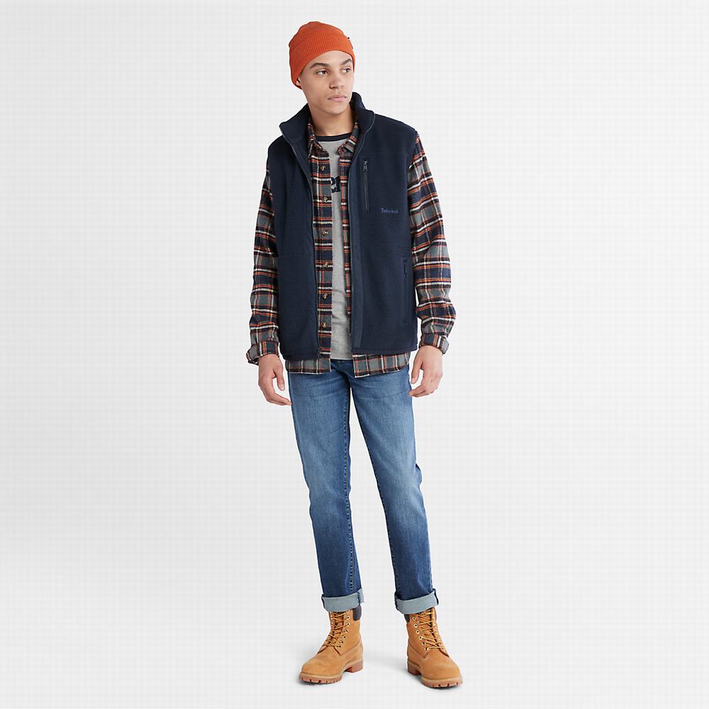 Timberland High-Pile Fleece Yelek Erkek Lacivert | TR-0267N