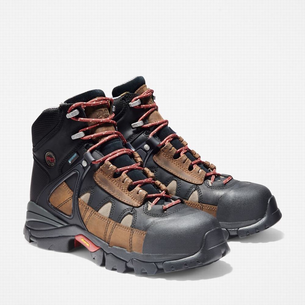 Timberland Hyperion Alloy Burunlu Waterproof Iş Botu Erkek Kahverengi Siyah | TR-3865Q