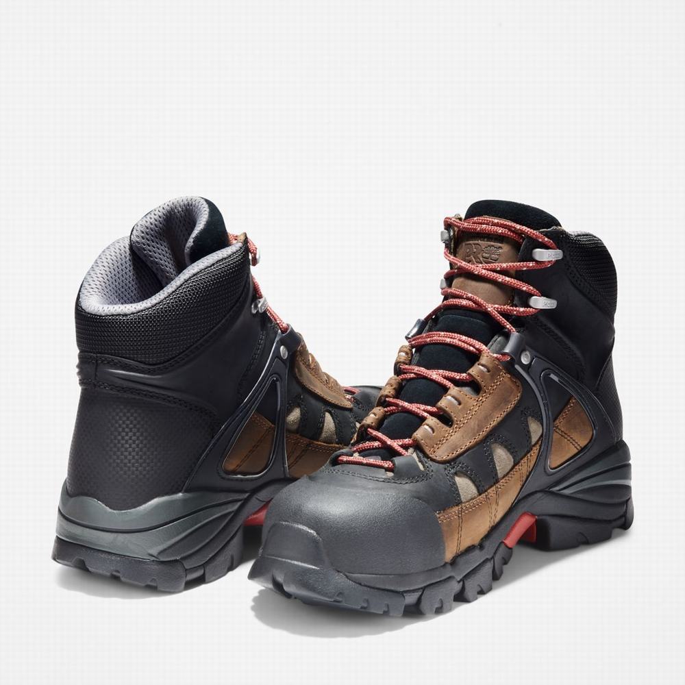 Timberland Hyperion Alloy Burunlu Waterproof Iş Botu Erkek Kahverengi Siyah | TR-3865Q