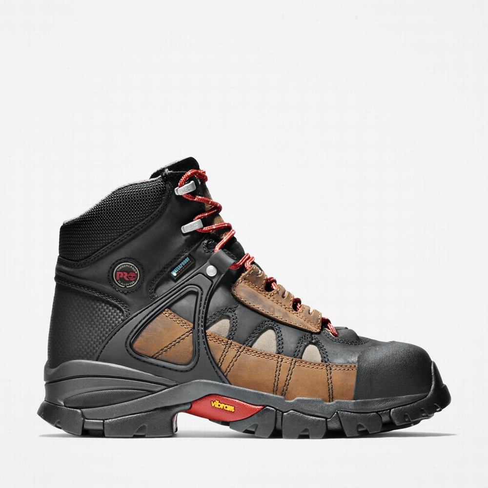 Timberland Hyperion Alloy Burunlu Waterproof Iş Botu Erkek Kahverengi Siyah | TR-3865Q