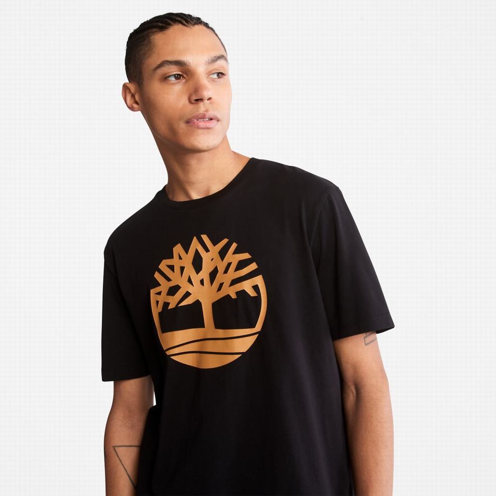 Timberland Kennebec River Tree-Logo Tee Tişört Erkek Siyah Kahverengi | TR-4782Y
