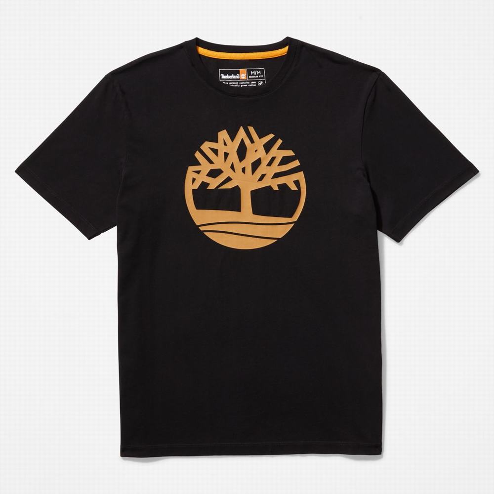 Timberland Kennebec River Tree-Logo Tee Tişört Erkek Siyah Kahverengi | TR-4782Y