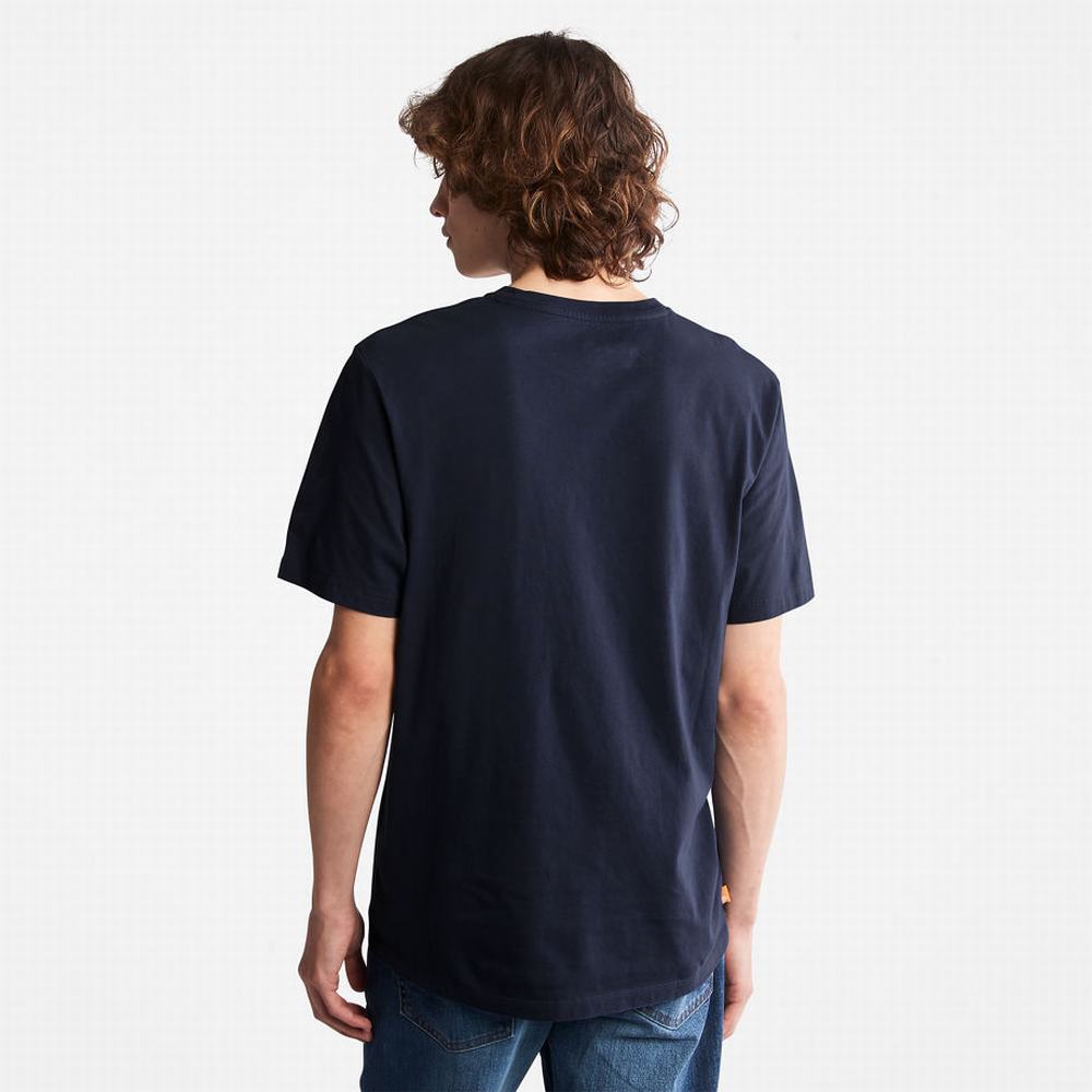 Timberland Kennebec River Tree Logo Tişört Erkek Lacivert | TR-5678T