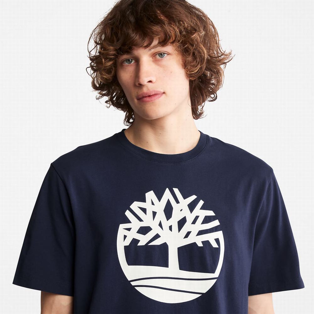 Timberland Kennebec River Tree Logo Tişört Erkek Lacivert | TR-5678T