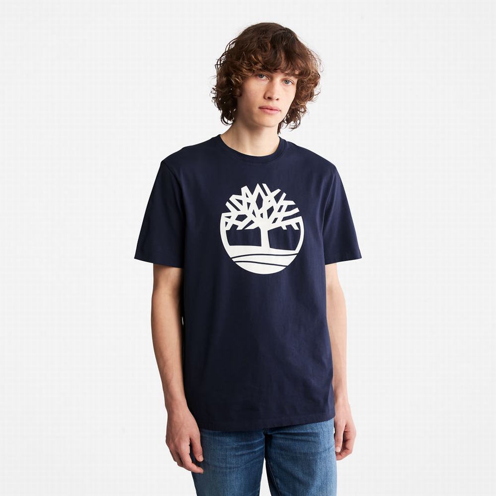 Timberland Kennebec River Tree Logo Tişört Erkek Lacivert | TR-5678T