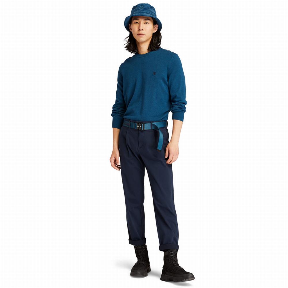 Timberland Knox River Crewneck Süveter Erkek Mavi | TR-4931A