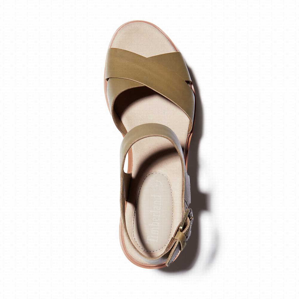 Timberland Koralyn Wedge Sandalet Kadın Greige | TR-5128A
