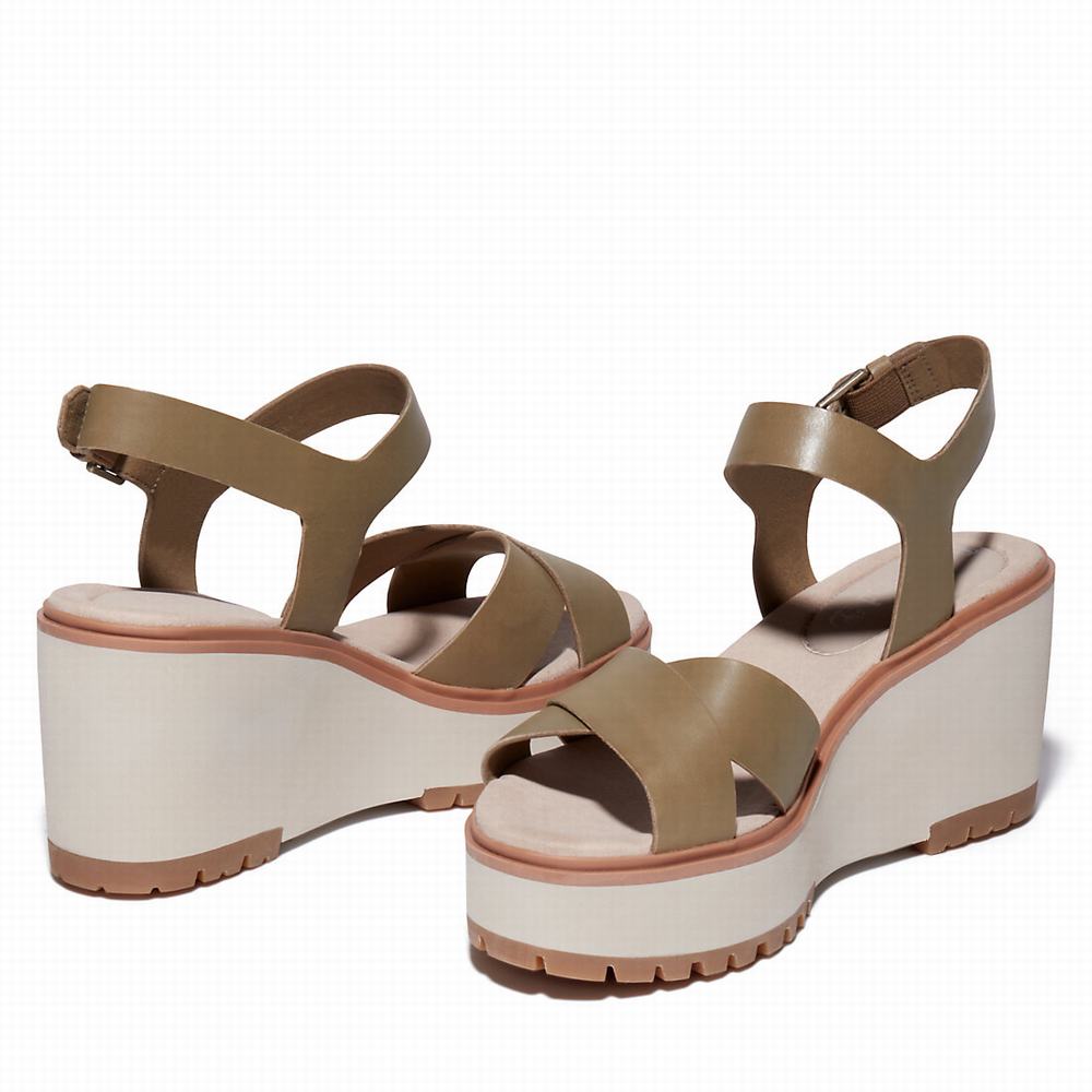 Timberland Koralyn Wedge Sandalet Kadın Greige | TR-5128A