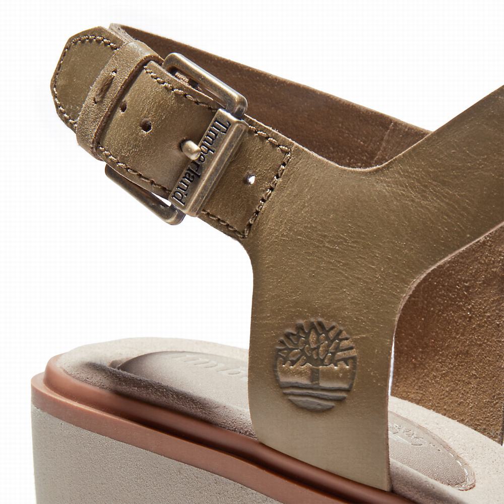 Timberland Koralyn Wedge Sandalet Kadın Greige | TR-5128A