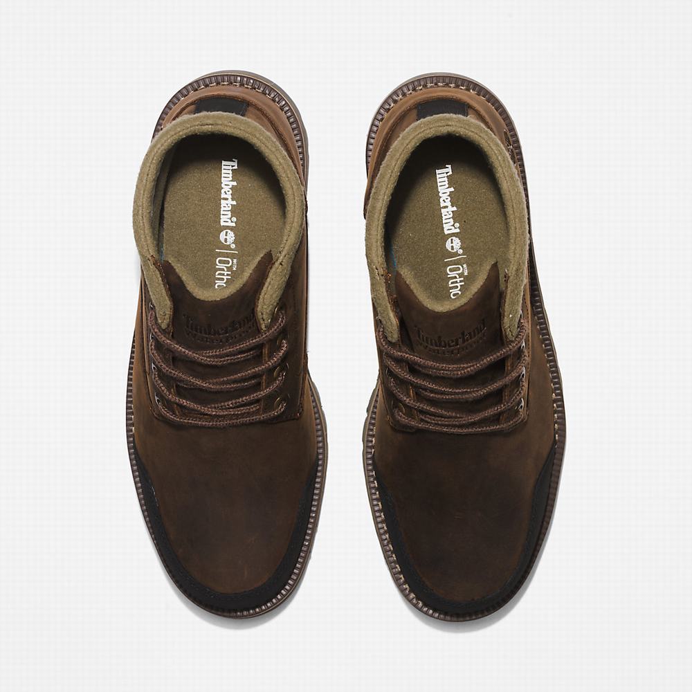 Timberland Larchmont Warm-lined Chukka Bot Erkek Koyu Kahverengi | TR-8234L
