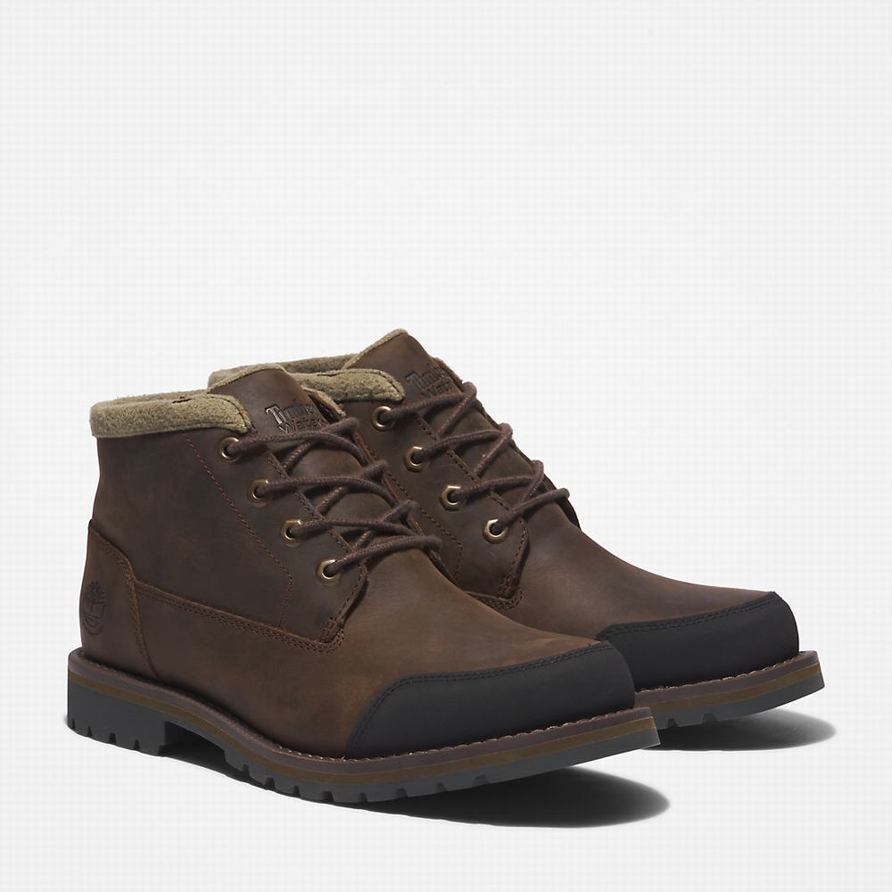 Timberland Larchmont Warm-lined Chukka Bot Erkek Koyu Kahverengi | TR-8234L