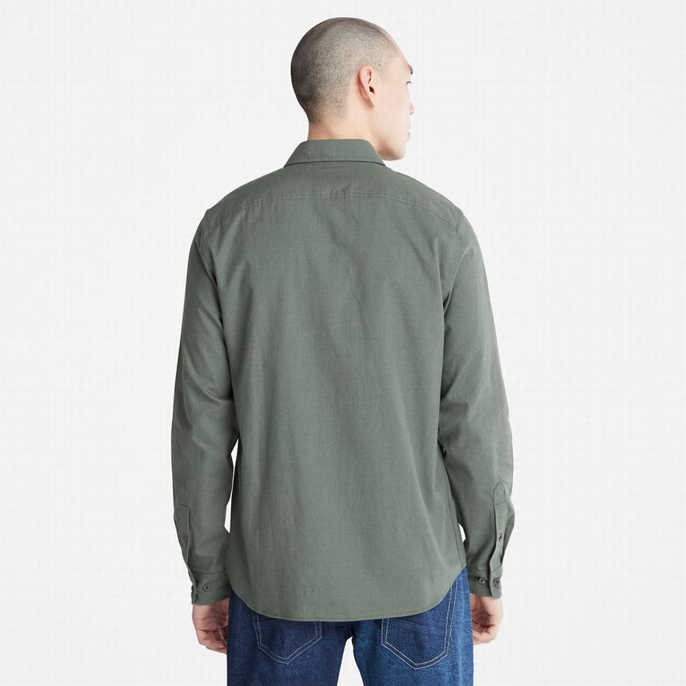 Timberland Lightweight Flannel Gömlek Erkek Yeşil | TR-2169Q