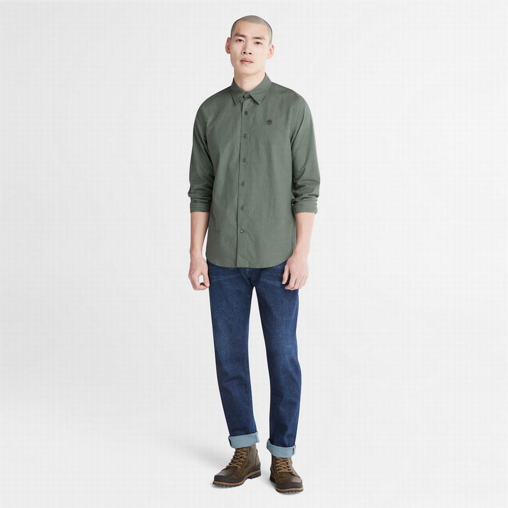 Timberland Lightweight Flannel Gömlek Erkek Yeşil | TR-2169Q