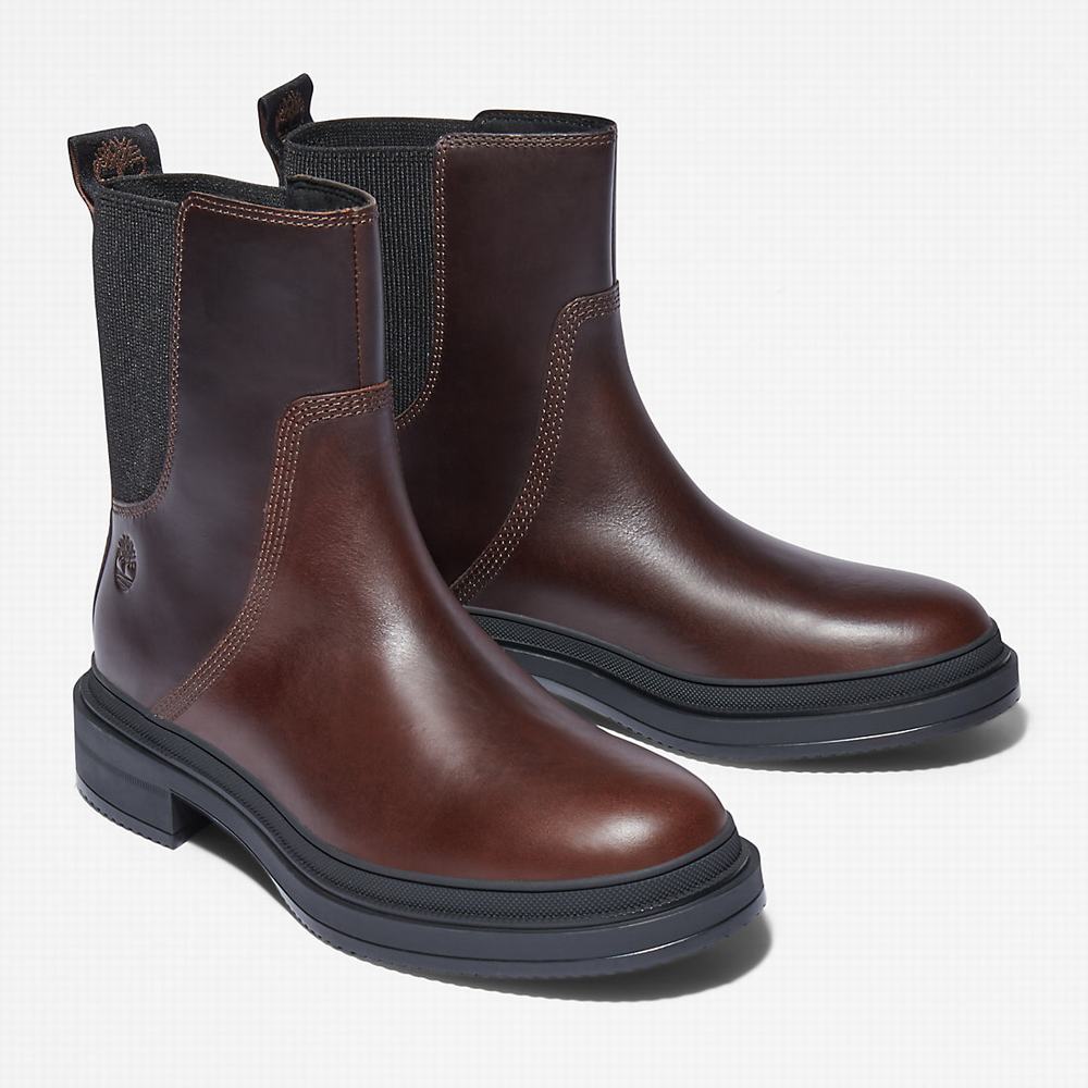 Timberland Lisbon Lane Chelsea Chelsea Bot Kadın Koyu Kahverengi | TR-6417H