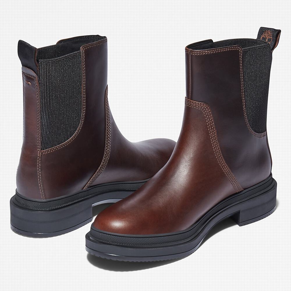 Timberland Lisbon Lane Chelsea Chelsea Bot Kadın Koyu Kahverengi | TR-6417H