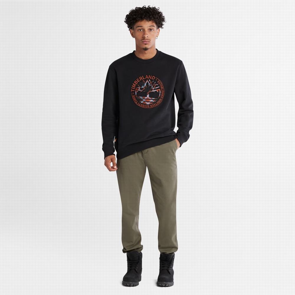 Timberland Little Cold River Boucle Crewneck Tişörtü Erkek Siyah | TR-7130F