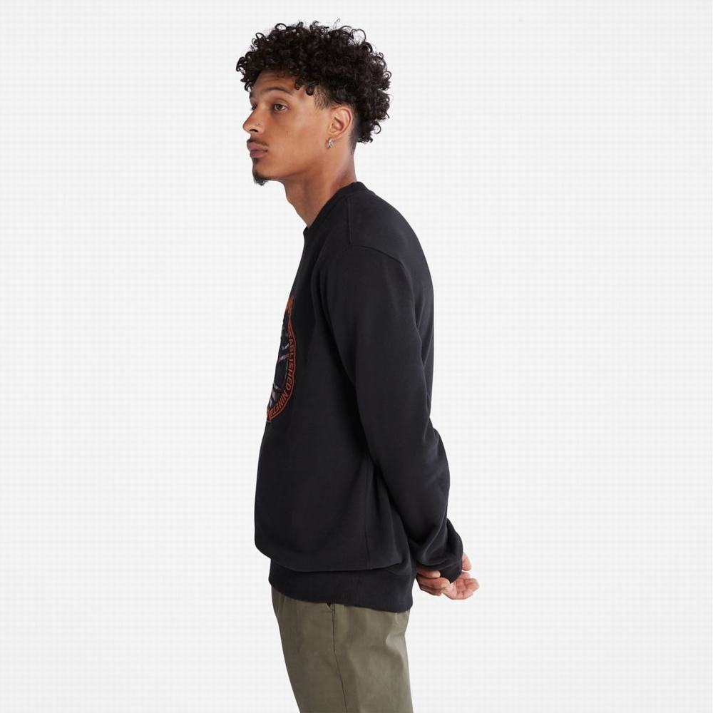 Timberland Little Cold River Boucle Crewneck Tişörtü Erkek Siyah | TR-7130F
