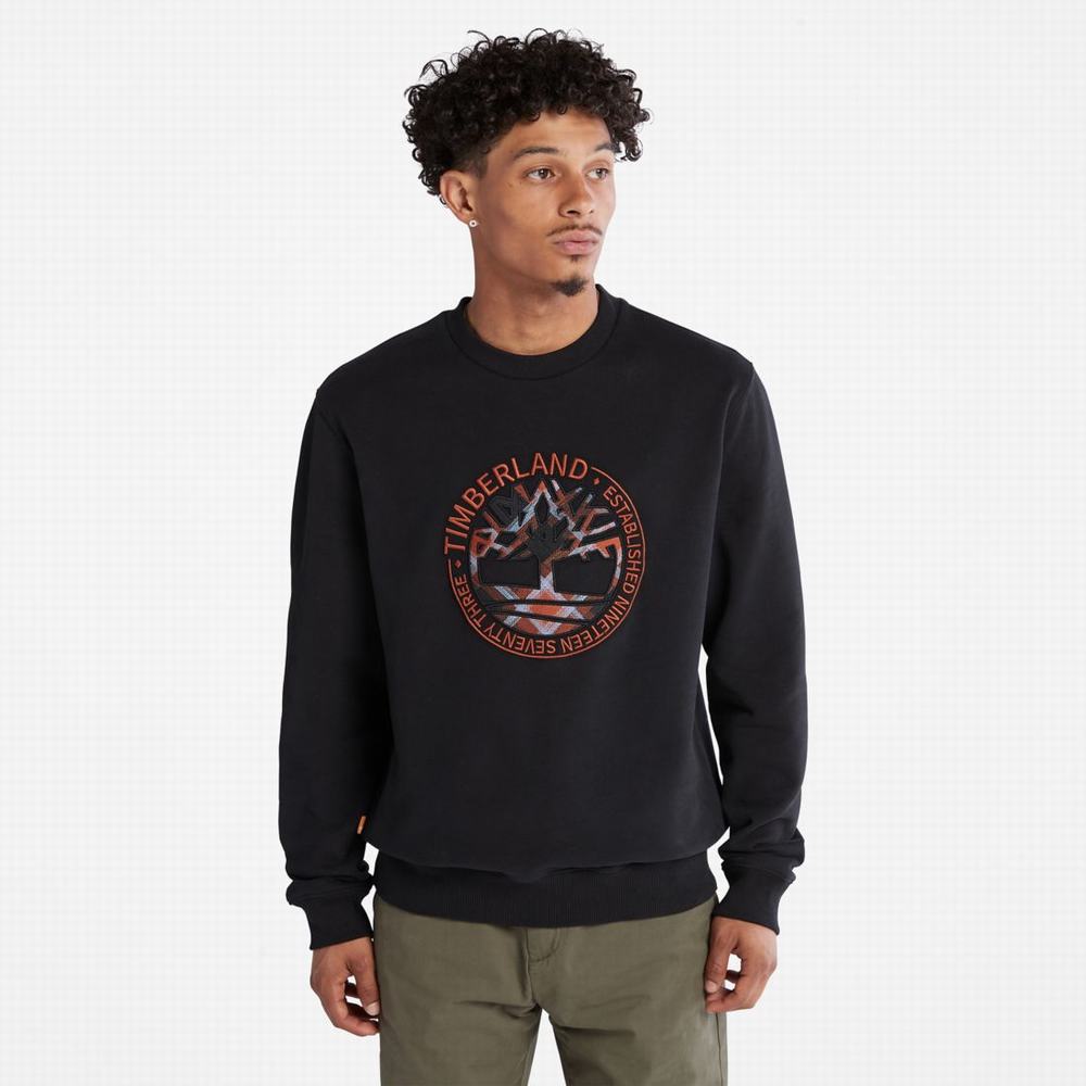 Timberland Little Cold River Boucle Crewneck Tişörtü Erkek Siyah | TR-7130F