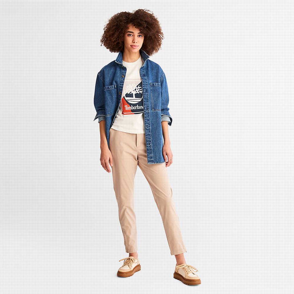Timberland Logo Graphic Tişört Kadın Beyaz | TR-6450L