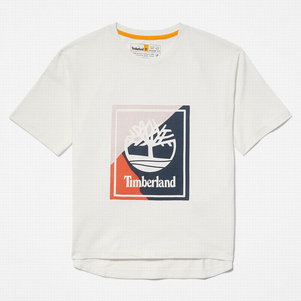 Timberland Logo Graphic Tişört Kadın Beyaz | TR-6450L