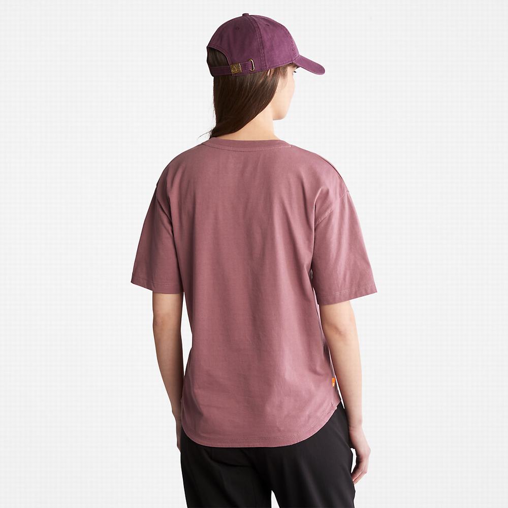 Timberland Logo Graphic Tişört Kadın Pembe | TR-7046X