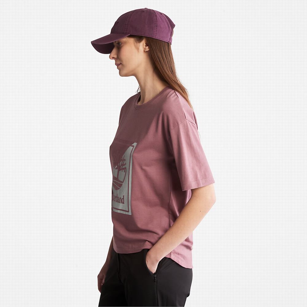 Timberland Logo Graphic Tişört Kadın Pembe | TR-7046X
