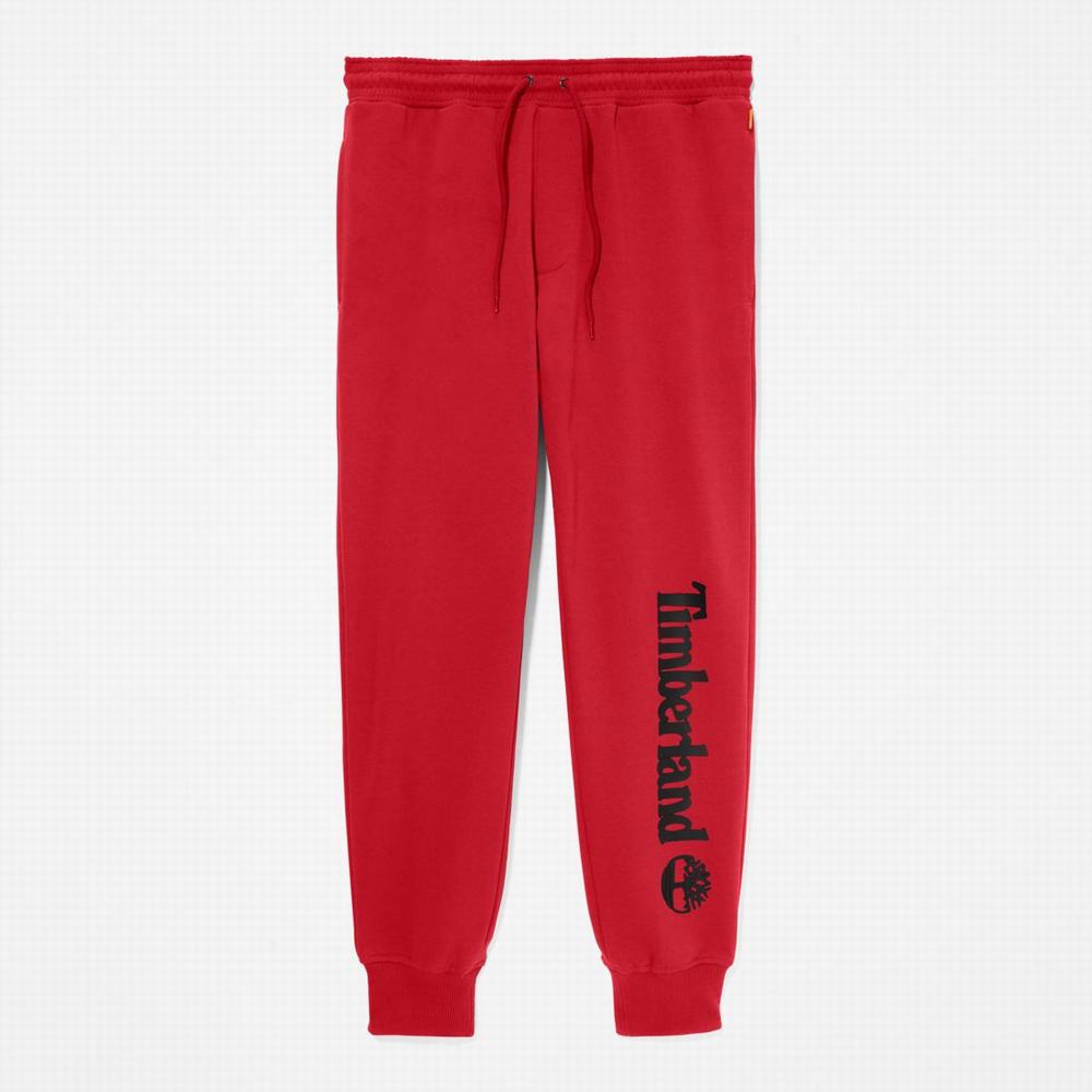 Timberland Logo Sweatpants Pantolon Erkek Koyu Kırmızı Siyah | TR-7328F