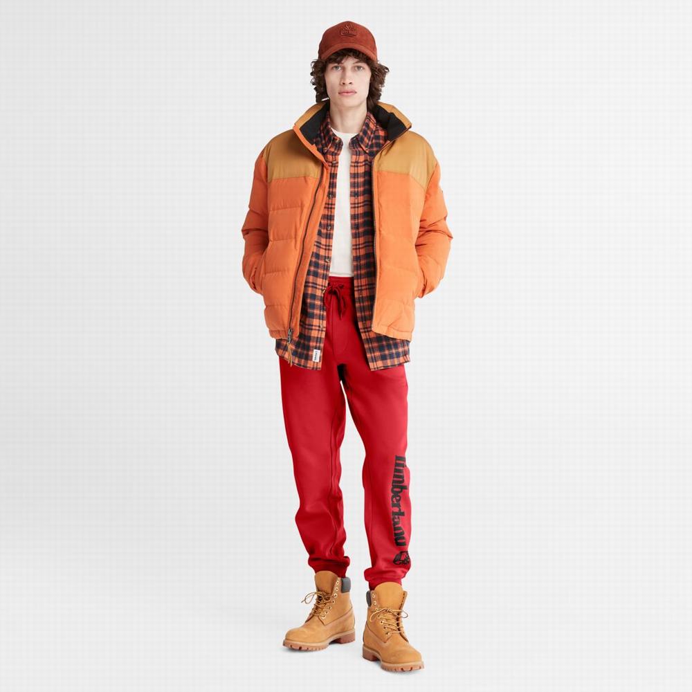 Timberland Logo Sweatpants Pantolon Erkek Koyu Kırmızı Siyah | TR-7328F