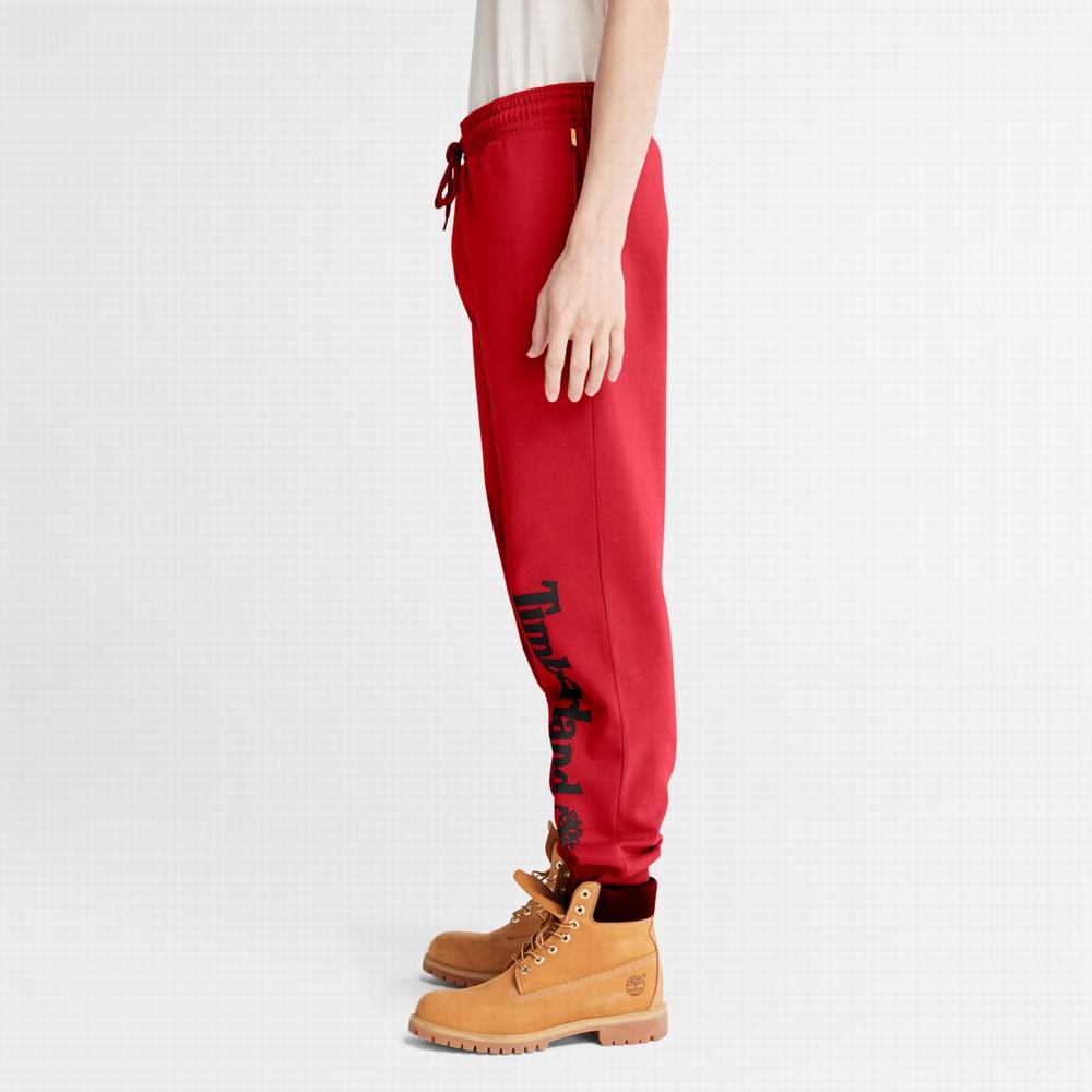 Timberland Logo Sweatpants Pantolon Erkek Koyu Kırmızı Siyah | TR-7328F
