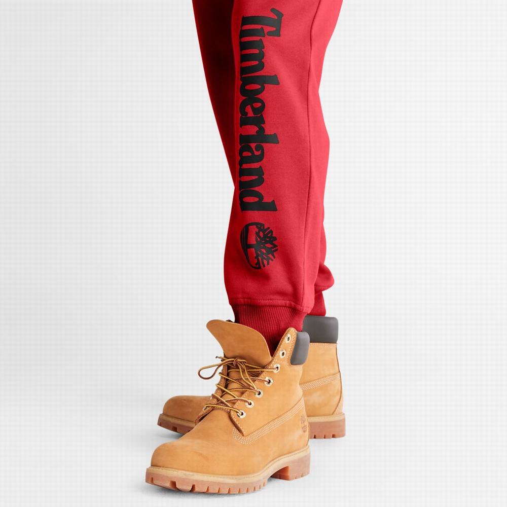 Timberland Logo Sweatpants Pantolon Erkek Koyu Kırmızı Siyah | TR-7328F