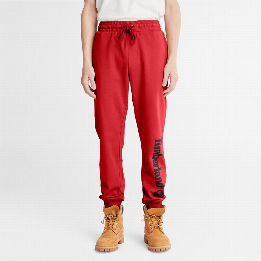 Timberland Logo Sweatpants Pantolon Erkek Koyu Kırmızı Siyah | TR-7328F