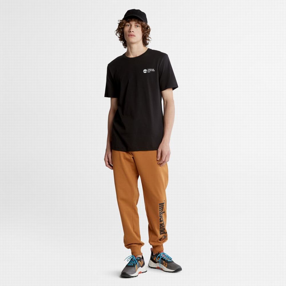 Timberland Logo Sweatpants Pantolon Erkek Kahverengi Siyah | TR-9643A