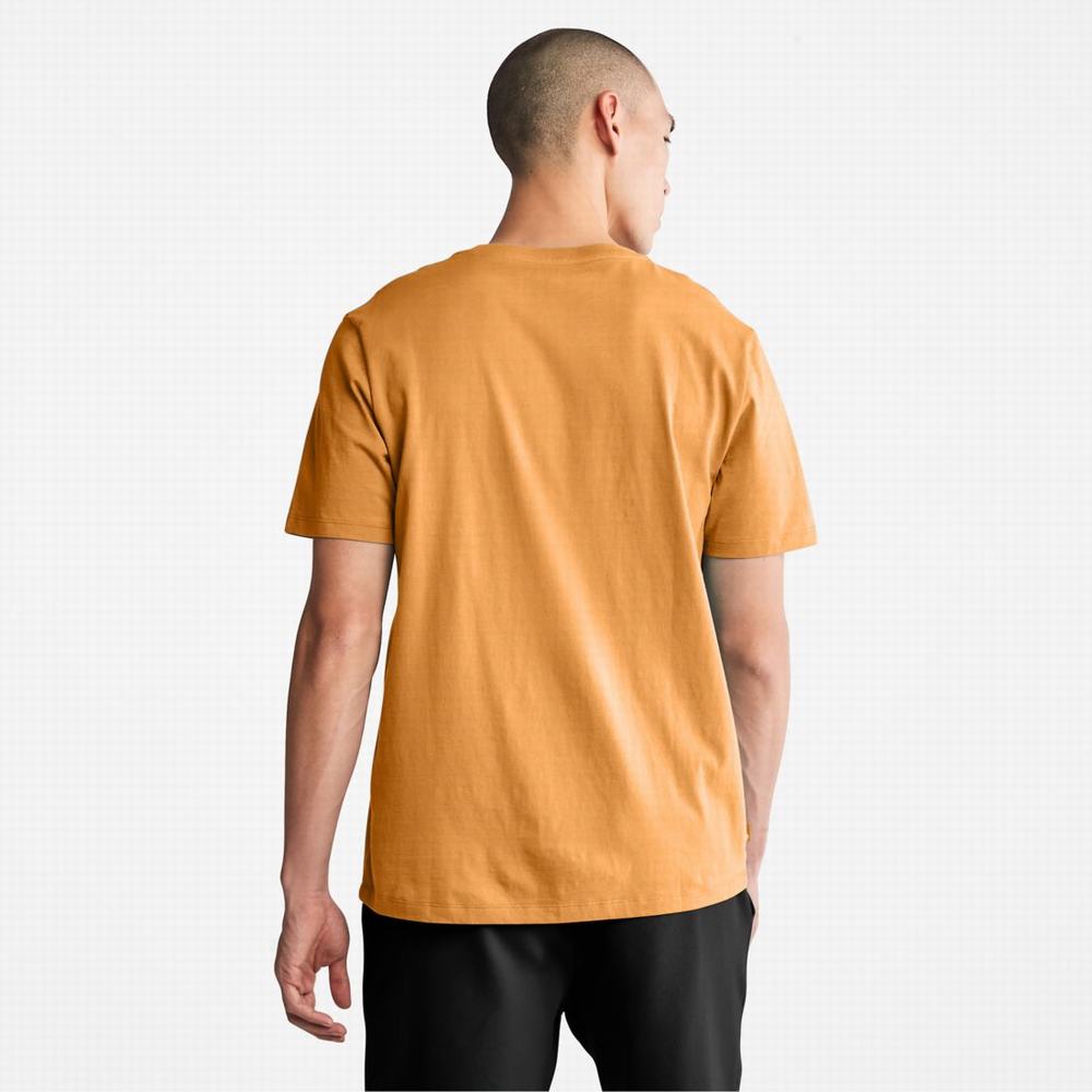 Timberland Logo Tişört Erkek Kahverengi Siyah | TR-3781C