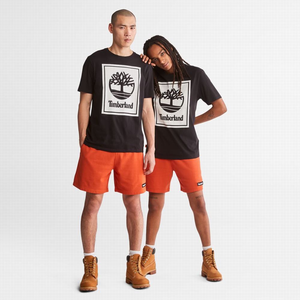 Timberland Logo Tişört Kadın Siyah Beyaz | TR-5017D